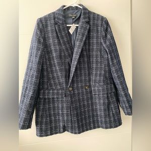 NWT Ann Taylor Double-Breasted Tweed Blazer, Size 12